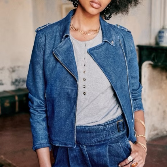 Sezane Jackets & Blazers - NWT - Sezane - Zig Jacket - Denim - FR 36 / US 4